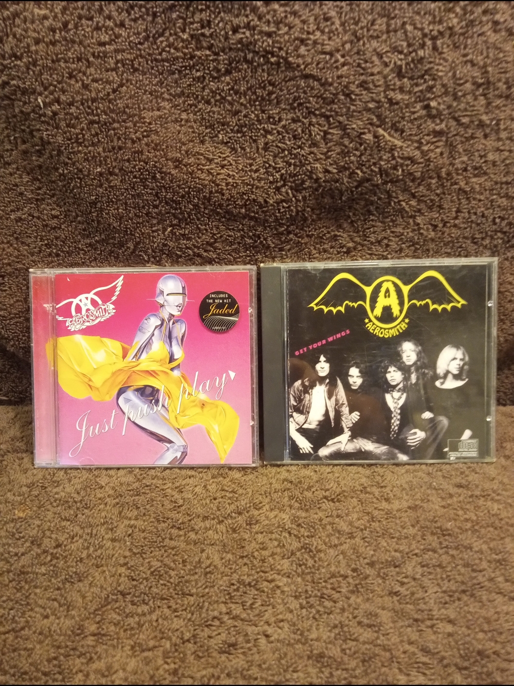 Aerosmith - Get Your Wings (Black) & Just Push Play (Pink/Yellow) CD Bundle